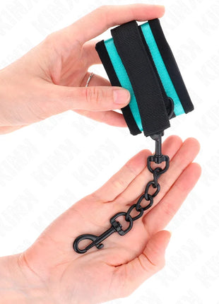 KINK - NYLON-HANDFESSEL MIT KLETTVERSCHLUSS SCHWARZ-BLAU VERSTELLBAR 18-32 CM X 5 CM