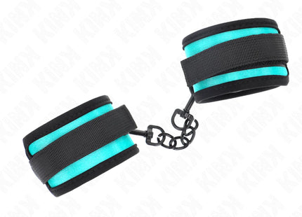 KINK - NYLON-HANDFESSEL MIT KLETTVERSCHLUSS SCHWARZ-BLAU VERSTELLBAR 18-32 CM X 5 CM