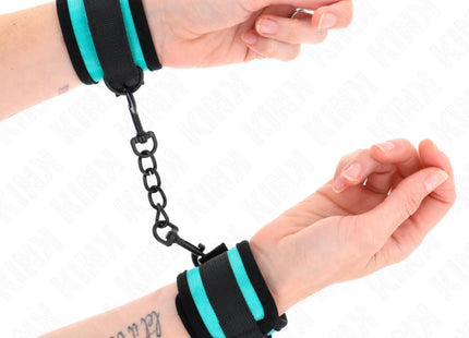 KINK - NYLON-HANDFESSEL MIT KLETTVERSCHLUSS SCHWARZ-BLAU VERSTELLBAR 18-32 CM X 5 CM