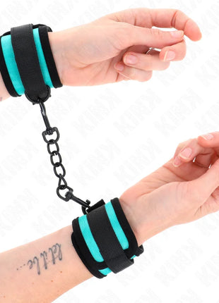 KINK - NYLON-HANDFESSEL MIT KLETTVERSCHLUSS SCHWARZ-BLAU VERSTELLBAR 18-32 CM X 5 CM