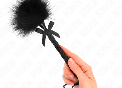 KINK - NYLONSEILSTAB MIT KITZELFEDERN UND SCHWARZER SCHLEIFE 25 CM