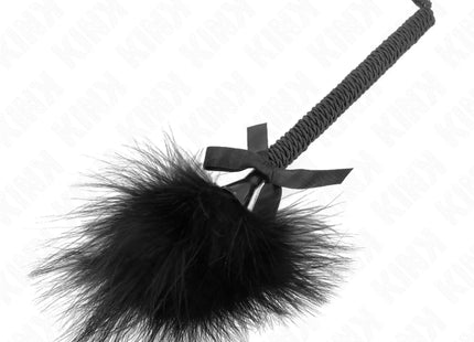 KINK - NYLONSEILSTAB MIT KITZELFEDERN UND SCHWARZER SCHLEIFE 25 CM