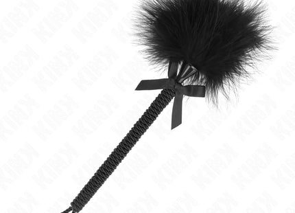 KINK - NYLONSEILSTAB MIT KITZELFEDERN UND SCHWARZER SCHLEIFE 25 CM