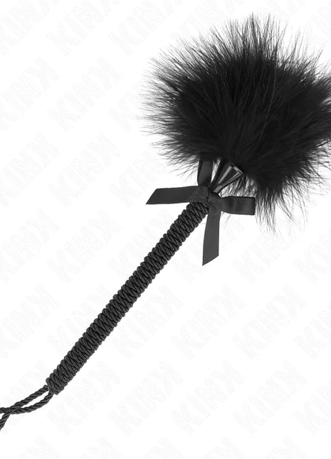 KINK - NYLONSEILSTAB MIT KITZELFEDERN UND SCHWARZER SCHLEIFE 25 CM