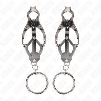 KINK - O-RING JAPANISCHE KLEEBLATT-NIPPELKLAMMERN SILBER