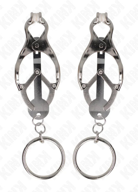 KINK - O-RING JAPANISCHE KLEEBLATT-NIPPELKLAMMERN SILBER