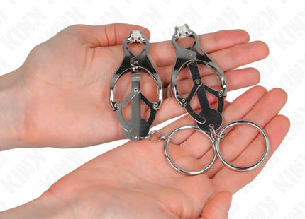 KINK - O-RING JAPANISCHE KLEEBLATT-NIPPELKLAMMERN SILBER