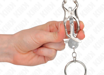 KINK - O-RING JAPANISCHE KLEEBLATT-NIPPELKLAMMERN SILBER