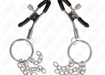 KINK - O-RING NIPPELKLEMME UND KLEINE KETTE SILBER 6 CM