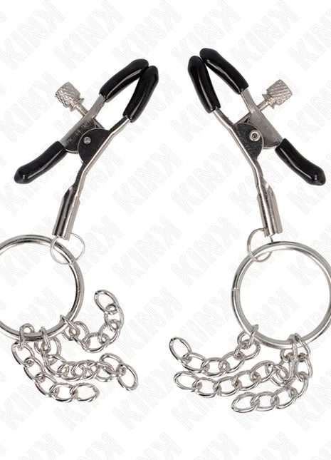 KINK - O-RING NIPPELKLEMME UND KLEINE KETTE SILBER 6 CM