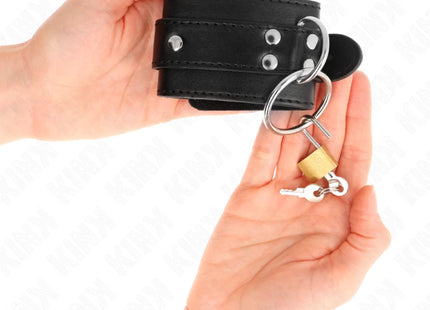 KINK - O-RING VERRIEGELTE HANDGELENKFESSELN SCHWARZ VERSTELLBAR 20-28 CM X 5,5 CM