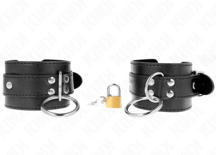 KINK - O-RING VERRIEGELTE HANDGELENKFESSELN SCHWARZ VERSTELLBAR 20-28 CM X 5,5 CM