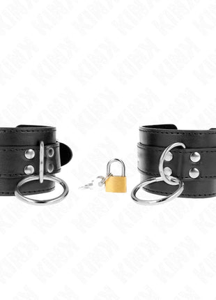 KINK - O-RING VERRIEGELTE HANDGELENKFESSELN SCHWARZ VERSTELLBAR 20-28 CM X 5,5 CM
