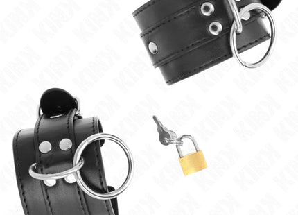 KINK - O-RING VERRIEGELTE HANDGELENKFESSELN SCHWARZ VERSTELLBAR 20-28 CM X 5,5 CM