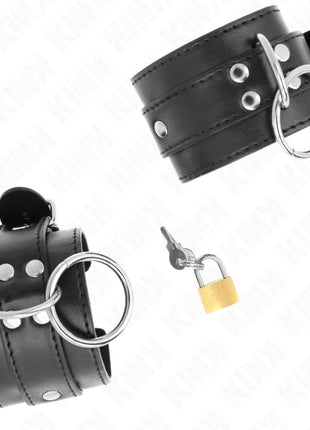 KINK - O-RING VERRIEGELTE HANDGELENKFESSELN SCHWARZ VERSTELLBAR 20-28 CM X 5,5 CM