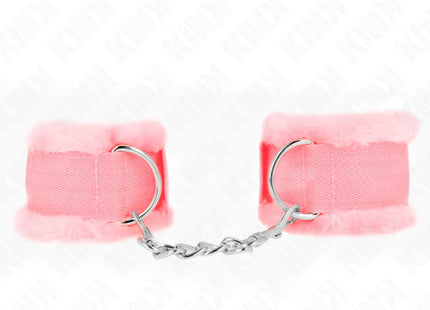KINK - PELZGEFÜTTERTE HANDGELENKFESSELN ROSA VERSTELLBAR 17-31 CM X 7 CM