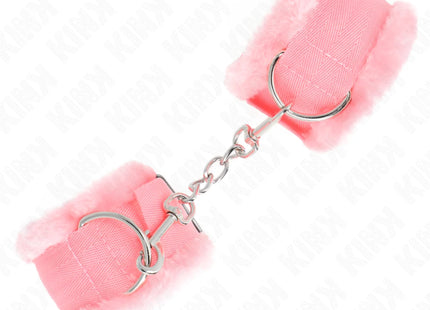KINK - PELZGEFÜTTERTE HANDGELENKFESSELN ROSA VERSTELLBAR 17-31 CM X 7 CM