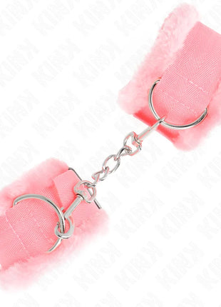 KINK - PELZGEFÜTTERTE HANDGELENKFESSELN ROSA VERSTELLBAR 17-31 CM X 7 CM