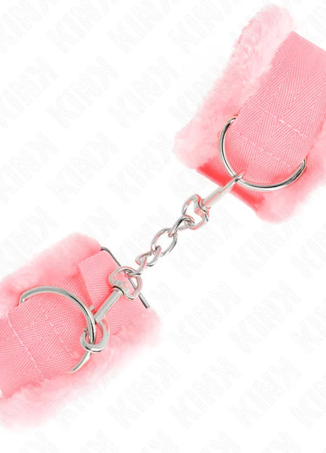 KINK - PELZGEFÜTTERTE HANDGELENKFESSELN ROSA VERSTELLBAR 17-31 CM X 7 CM