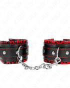 KINK - PELZGEFÜTTERTE HANDGELENKFESSELN ROT/SCHWARZ VERSTELLBAR 17-29 CM X 6 CM