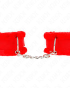 KINK - PELZGEFÜTTERTE HANDGELENKFESSELN ROT VERSTELLBAR 17-31 CM X 7 CM