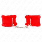 KINK - PELZGEFÜTTERTE HANDGELENKFESSELN ROT VERSTELLBAR 17-31 CM X 7 CM