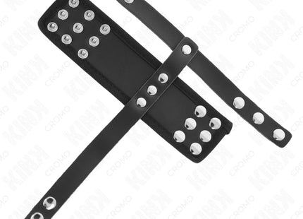KINK - PENISKÄFIGRING AUS LEDER MIT VERSTELLBAREM BESCHICHTETEM HOCKENTRENNERGURT