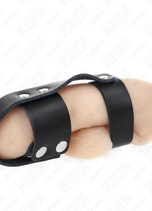 KINK - PENISKÄFIGRING AUS LEDER MIT VERSTELLBAREM HOCKENTRENNER