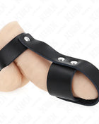 KINK - PENISKÄFIGRING AUS LEDER MIT VERSTELLBAREM HOCKENTRENNER