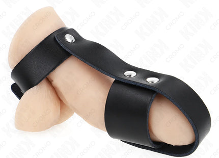 KINK - PENISKÄFIGRING AUS LEDER MIT VERSTELLBAREM HOCKENTRENNER