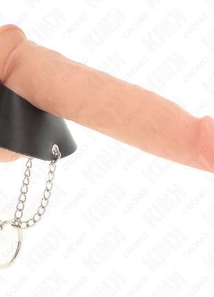 KINK - PENISRING 4 CM KETTE 7 CM METALL MIT LEDERGURTE