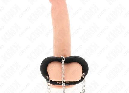 KINK - PENISRING 4 CM KETTE 7 CM METALL MIT LEDERGURTE