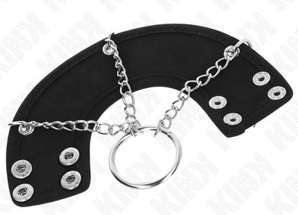 KINK - PENISRING 4 CM KETTE 7 CM METALL MIT LEDERGURTE