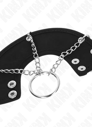 KINK - PENISRING 4 CM KETTE 7 CM METALL MIT LEDERGURTE