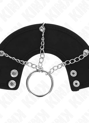 KINK - PENISRING 4 CM KETTE 7 CM METALL MIT LEDERGURTE