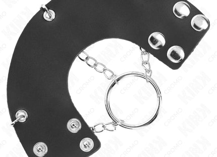 KINK - PENISRING 4 CM KETTE 7 CM METALL MIT LEDERGURTE