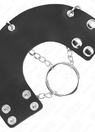 KINK - PENISRING 4 CM KETTE 7 CM METALL MIT LEDERGURTE
