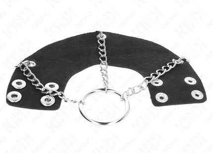 KINK - PENISRING 4 CM KETTE 7 CM METALL MIT LEDERGURTE