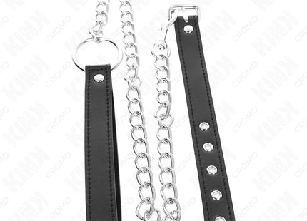 KINK - PENISRING AUS LEDER 21,5 X 2 CM MIT 60 CM METALLKETTE UND LEDERBAND