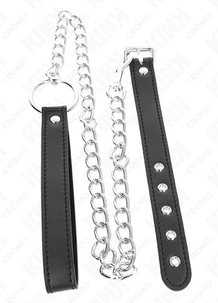 KINK - PENISRING AUS LEDER 21,5 X 2 CM MIT 60 CM METALLKETTE UND LEDERBAND