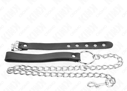 KINK - PENISRING AUS LEDER MIT RIEMEN 21,5 X 2 CM UND METALLKETTE 60 CM