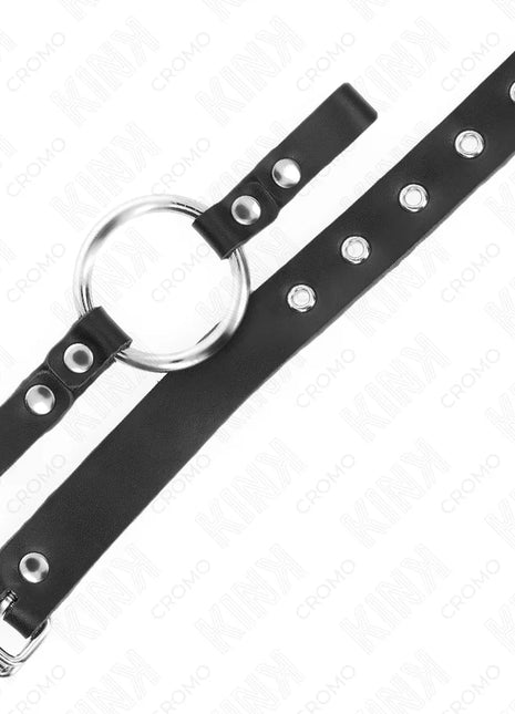 KINK - PENISRING AUS LEDER MIT SCHNALLVERSCHLUSS 22 X 2 CM MIT METALLRING 4 CM