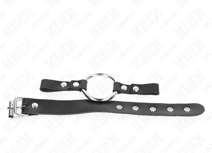 KINK - PENISRING AUS LEDER MIT SCHNALLVERSCHLUSS 22 X 2 CM MIT METALLRING 4 CM