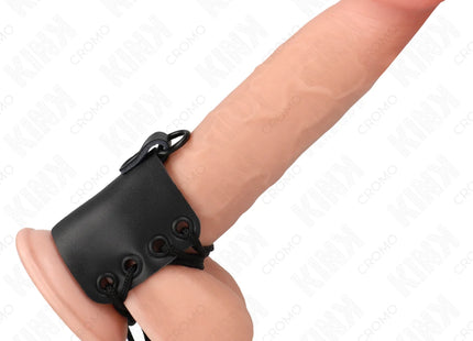KINK - PENISRING AUS LEDER MIT SCHNÜRVERSCHLUSS UND SCHNÜRSENKEL