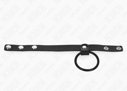 KINK - PENISRING AUS SILIKON 3,8 CM UND HODENTEIL AUS LEDER 22 X 1,5 CM