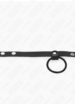 KINK - PENISRING AUS SILIKON 3,8 CM UND HODENTEIL AUS LEDER 22 X 1,5 CM