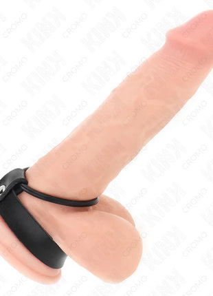 KINK - PENISRING AUS SILIKON 3,8 CM UND HODENTEIL AUS LEDER 22 X 1,5 CM