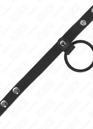 KINK - PENISRING AUS SILIKON 3,8 CM UND HODENTEIL AUS LEDER 22 X 1,5 CM