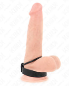 KINK - PENISRING AUS SILIKON 3,8 CM UND HODENTEIL AUS LEDER 22 X 1,5 CM