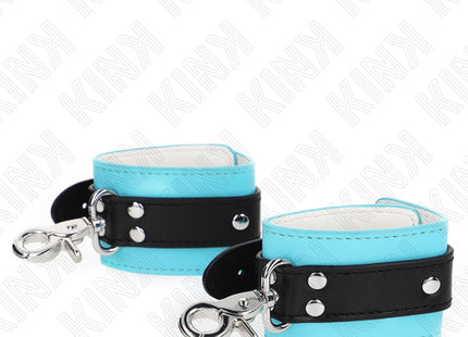 KINK - PREMIUM ABSCHLIEßBARE HANDGELENKFESSELN SCHWARZ/BLAU VERSTELLBAR 21-28 CM X 5,5 CM
